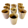 Set of 9 Digoin stoneware cups
