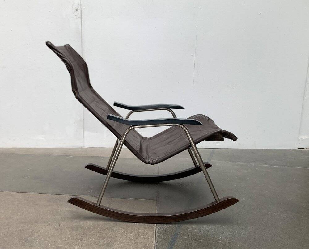 Mid-century Japanese space age folding rocking chair by Takeshi Nii, 1960s