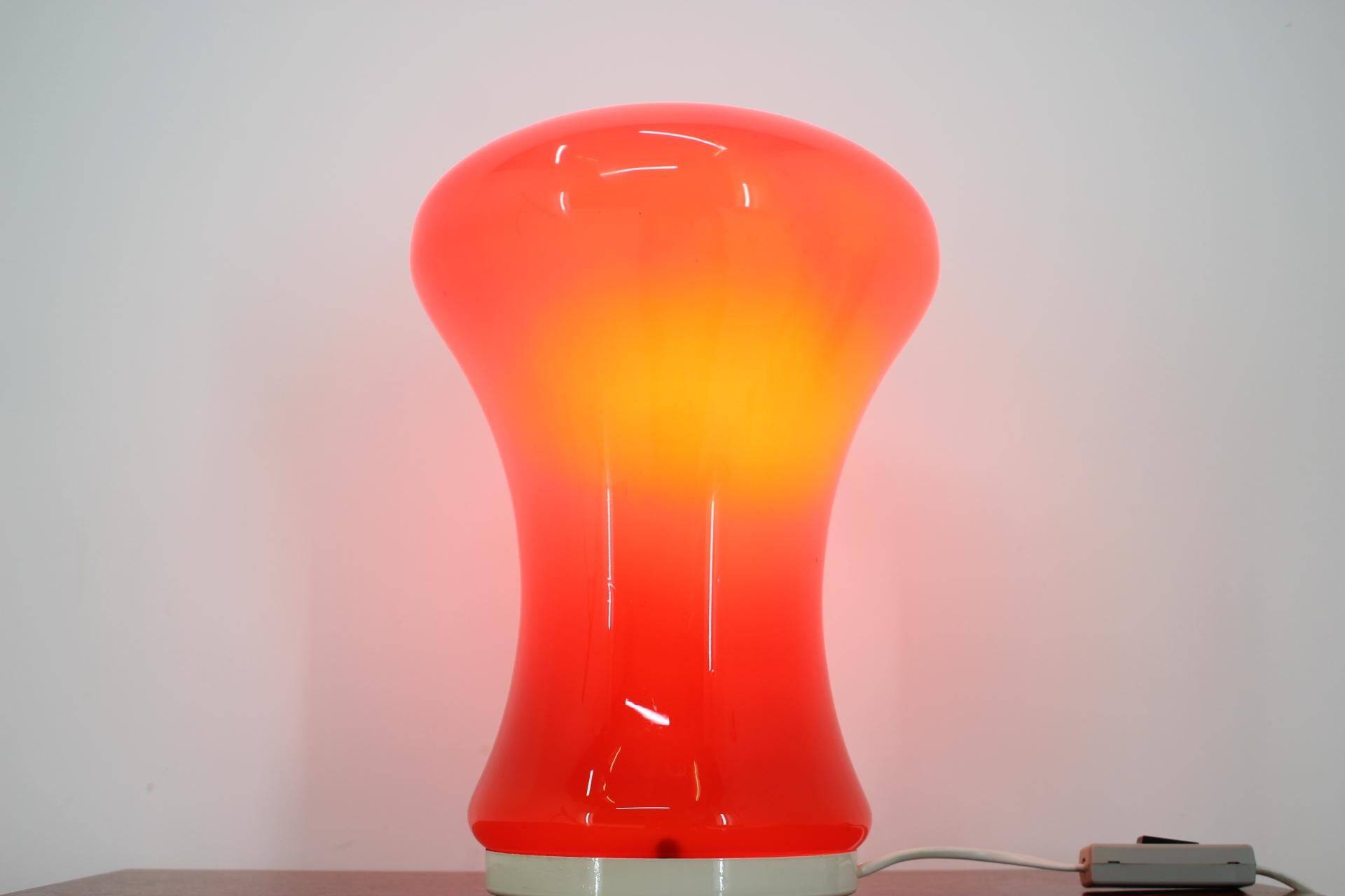 Big Design Red Glass Hotel Table Lamp, 1970s
