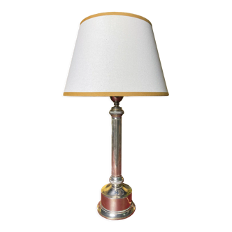 Table lamp Empire style chrome metal 1970