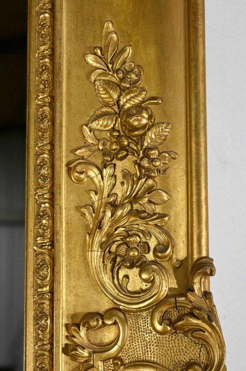 Important Gilded Mirror, Louis XIV style – Mid 19th century