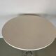 Vintage round white chrome dining table from the 70s.