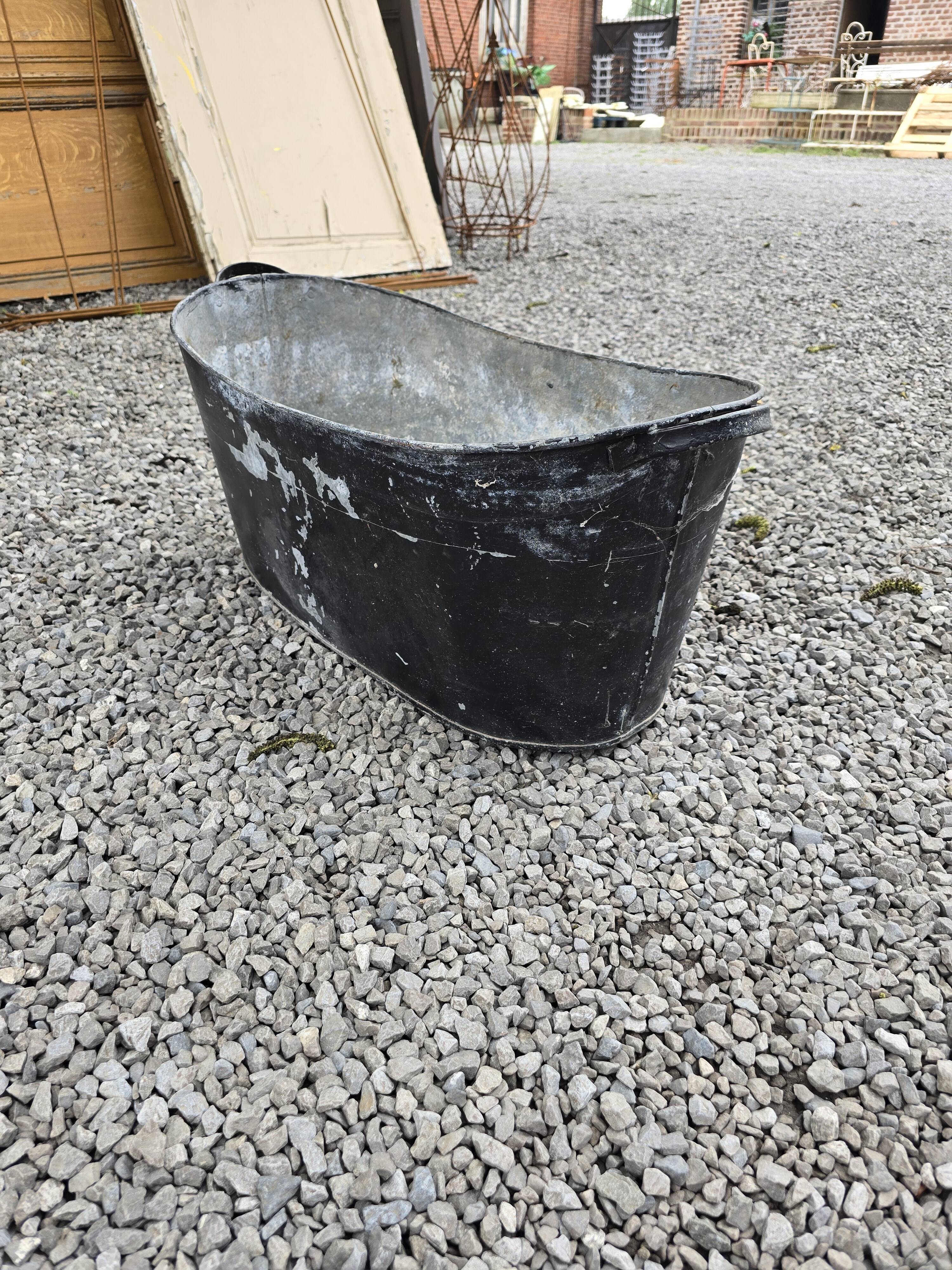 Old zinc bathtub