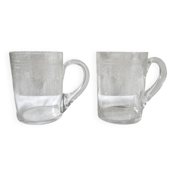 Baccarat pompadour 2 verres a the cristal