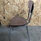 Old chair kitchen formica imitat° wood + feet compass metal chrome vintage
