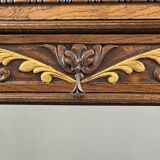 Carved and polychrome wooden secretary, Neo-Renaissance style, 19th century