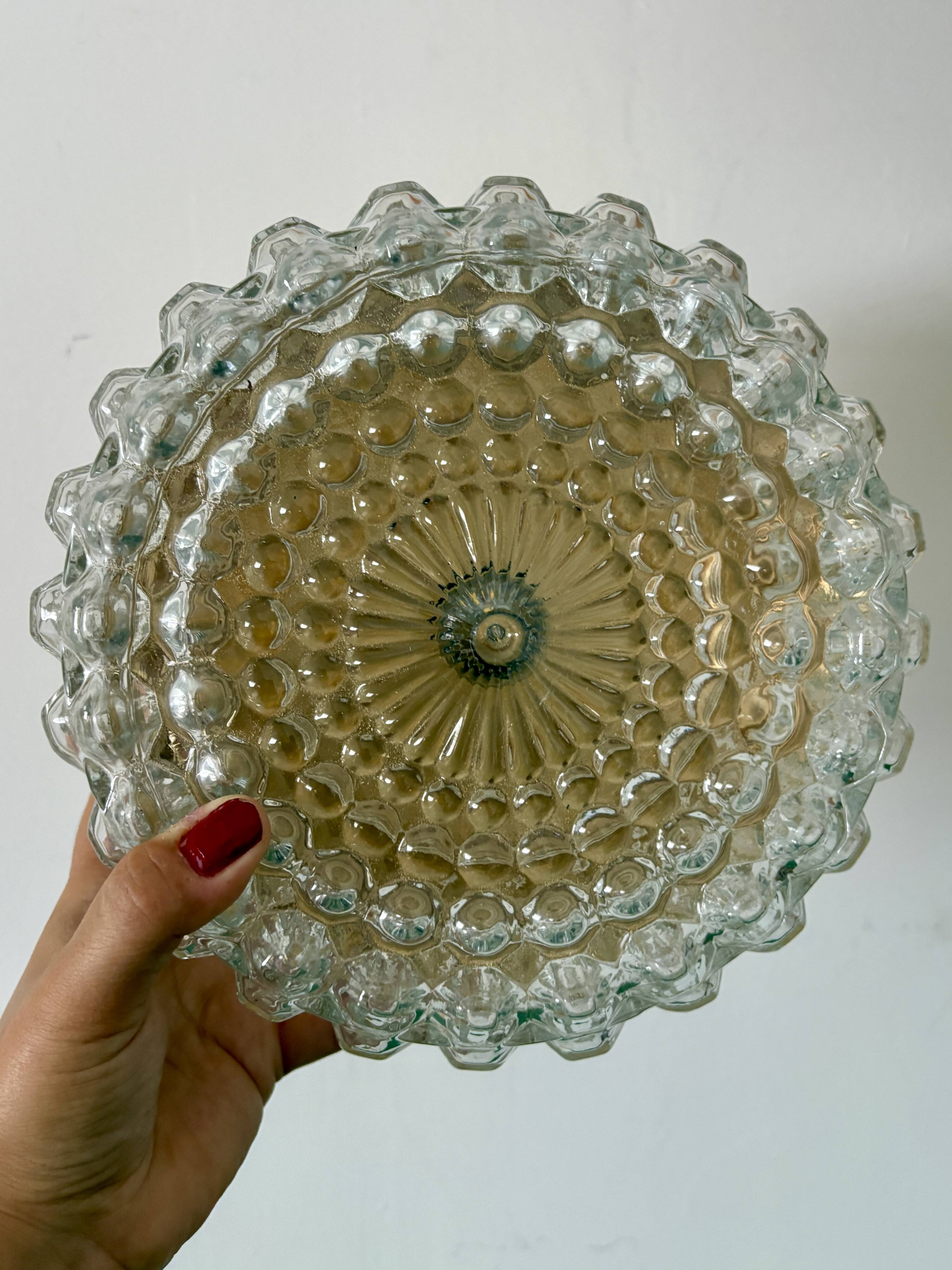 Vintage moulded glass wall or ceiling light globe