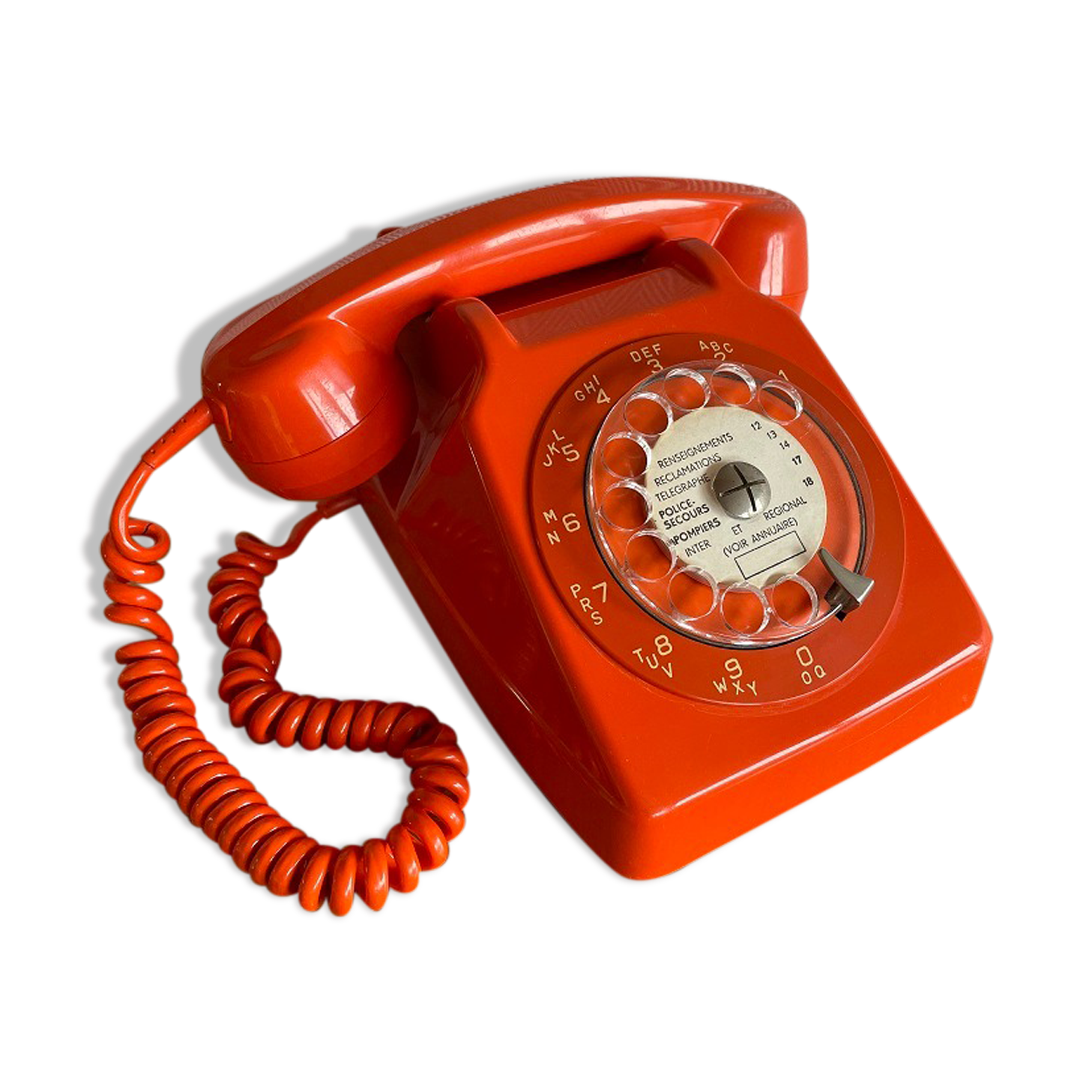 Vintage Socotel orange dial phone, 1971
