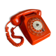 Vintage Socotel orange dial phone, 1971