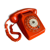 Vintage Socotel orange dial phone, 1971