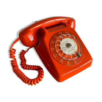 Vintage Socotel orange dial phone, 1971