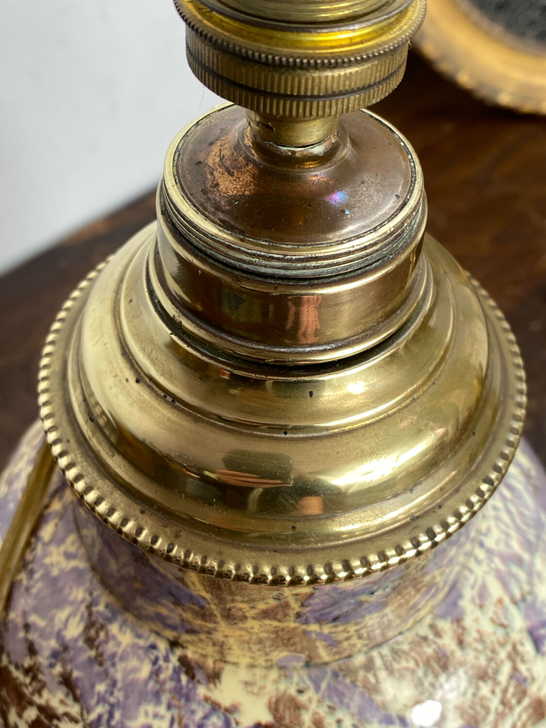 Ceramic and brass lamp