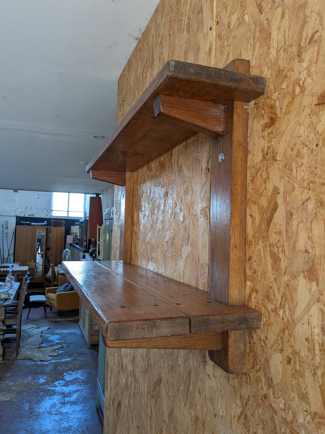 Oak wall shelf