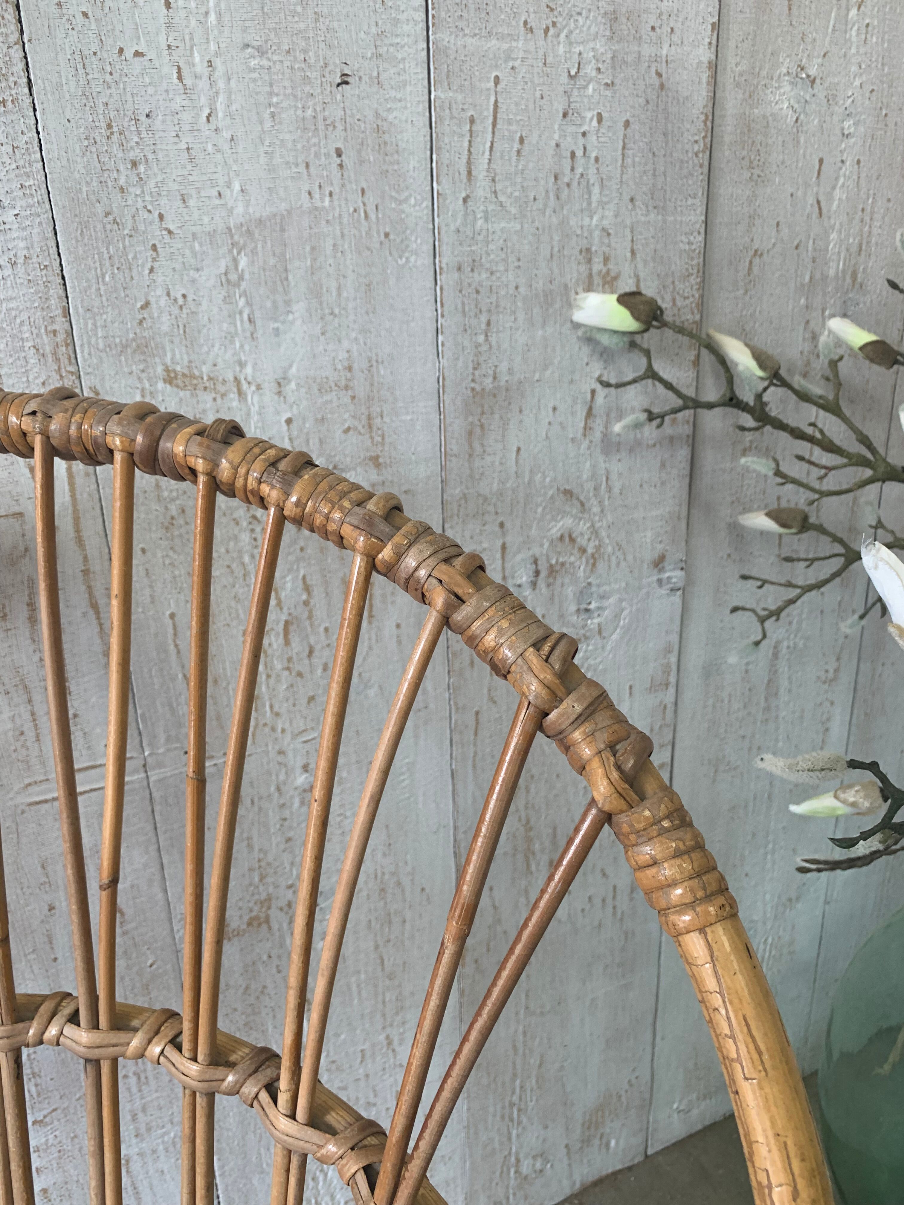 Fauteuil en rotin vintage