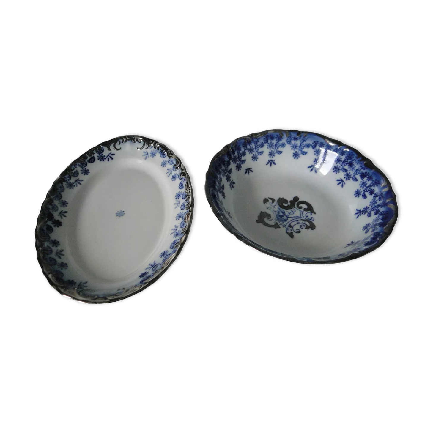 Lot of 2 serving dishes porcelain alba julia romania