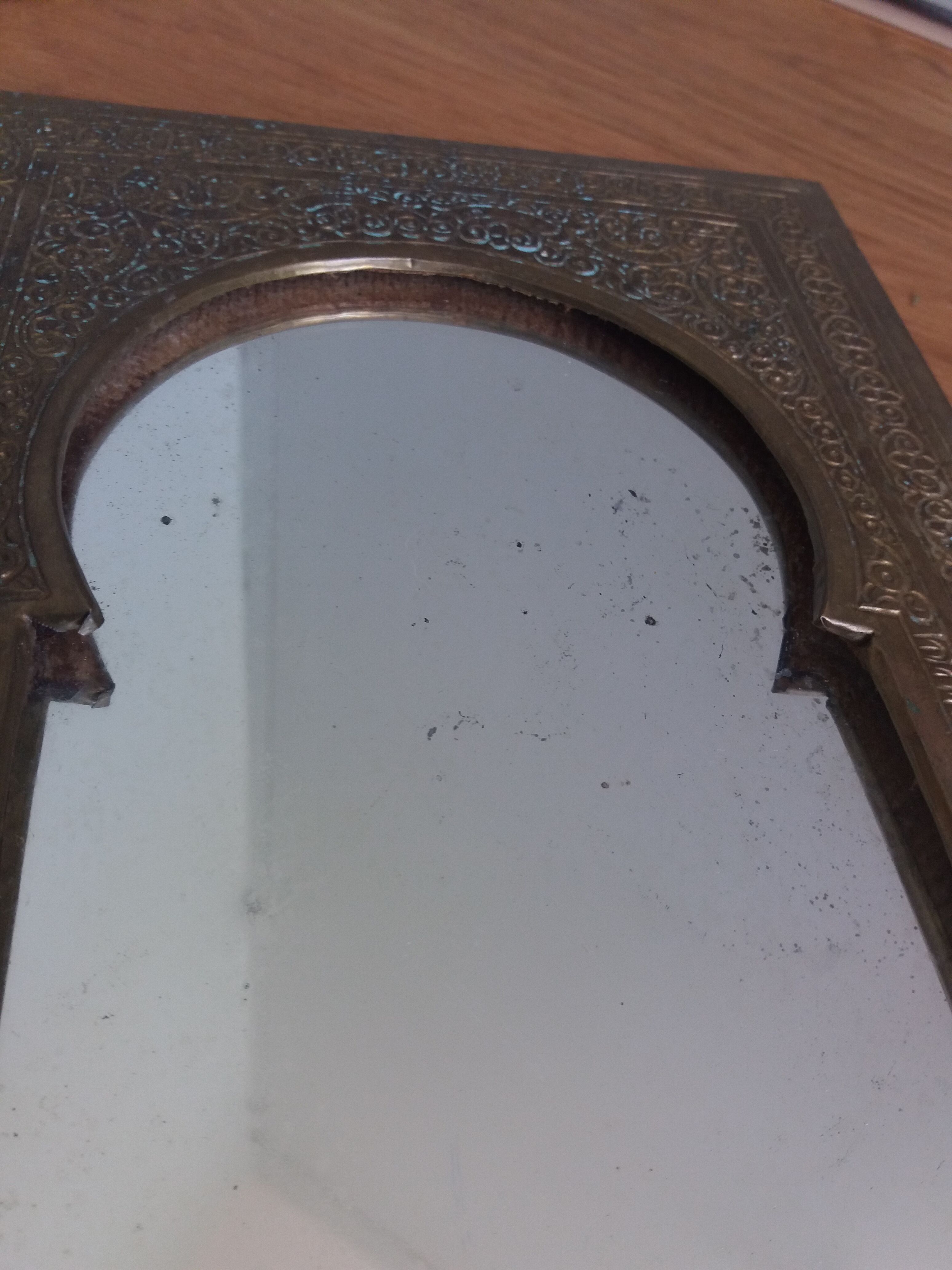 Miroir oriental laiton 25 x 16