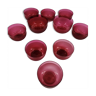 Suite de 10 coupelles en cristal rose fushia