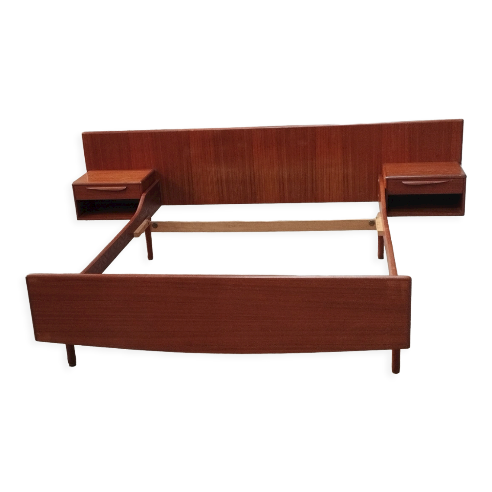 Vintage teak bed 2 places