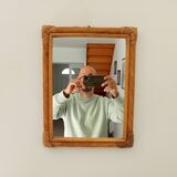 Vintage rattan mirror from the 80s