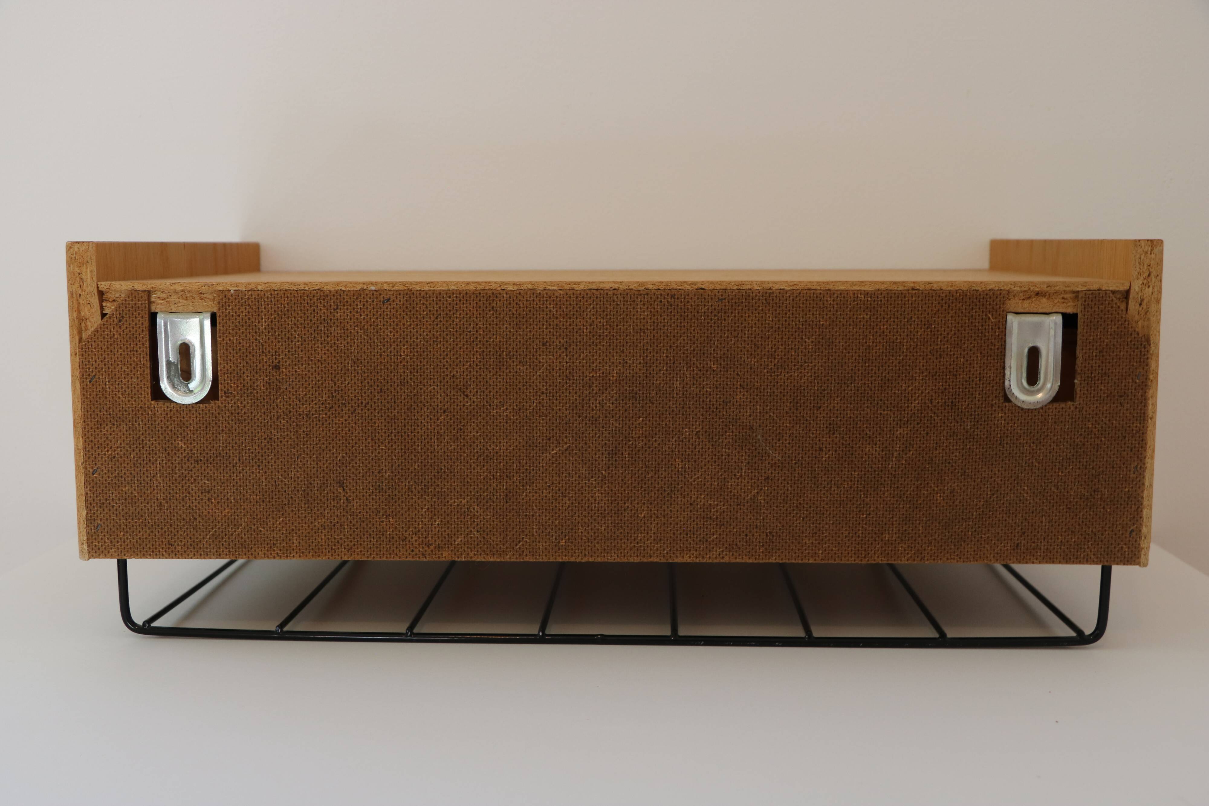 Scandinavian wall-mounted bedside table or wall console, 1960s