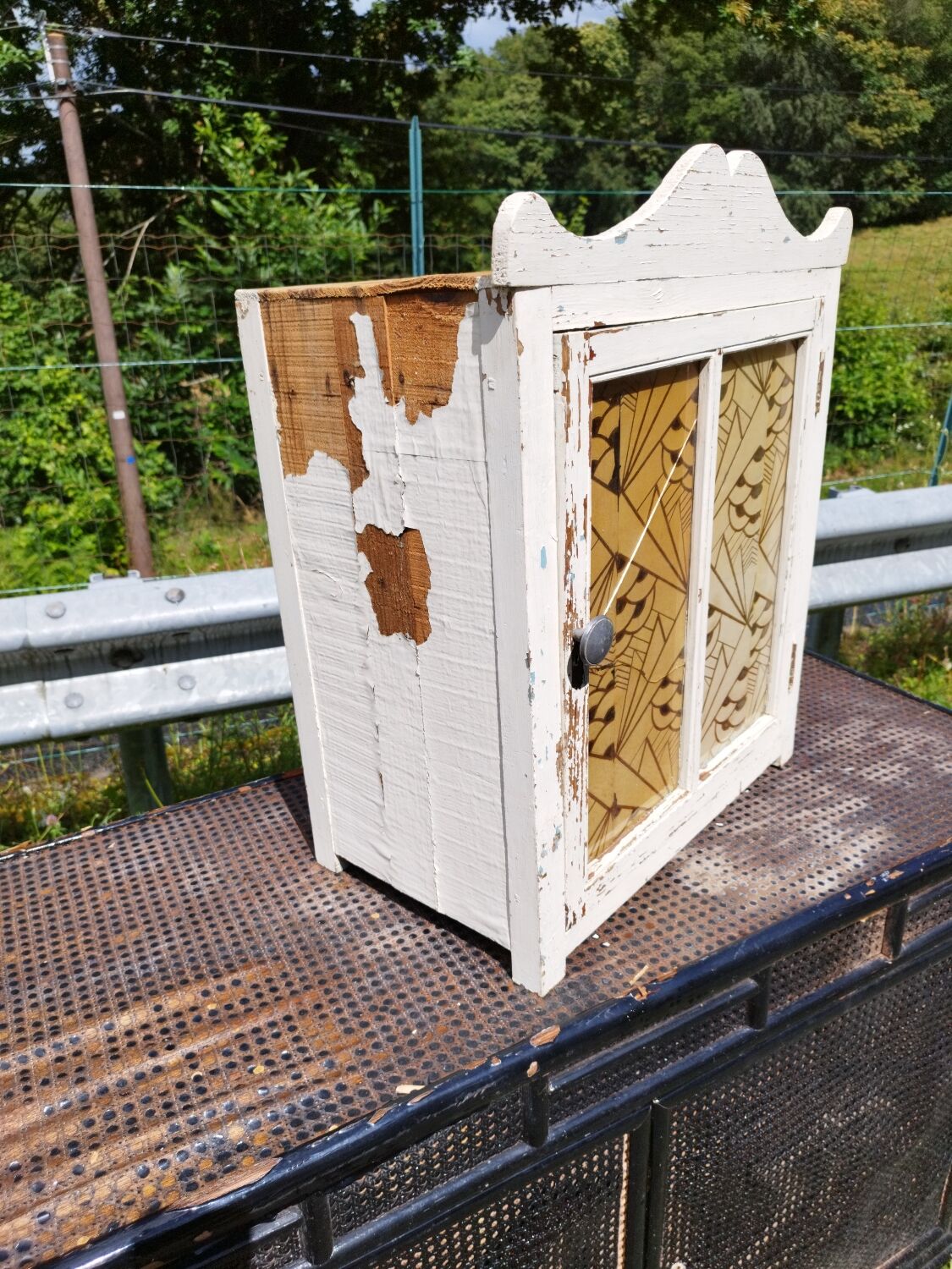 Old glass cabinet pharmacy cabinet