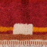 Minimalist burgundy cherry red shaggy berber rug
