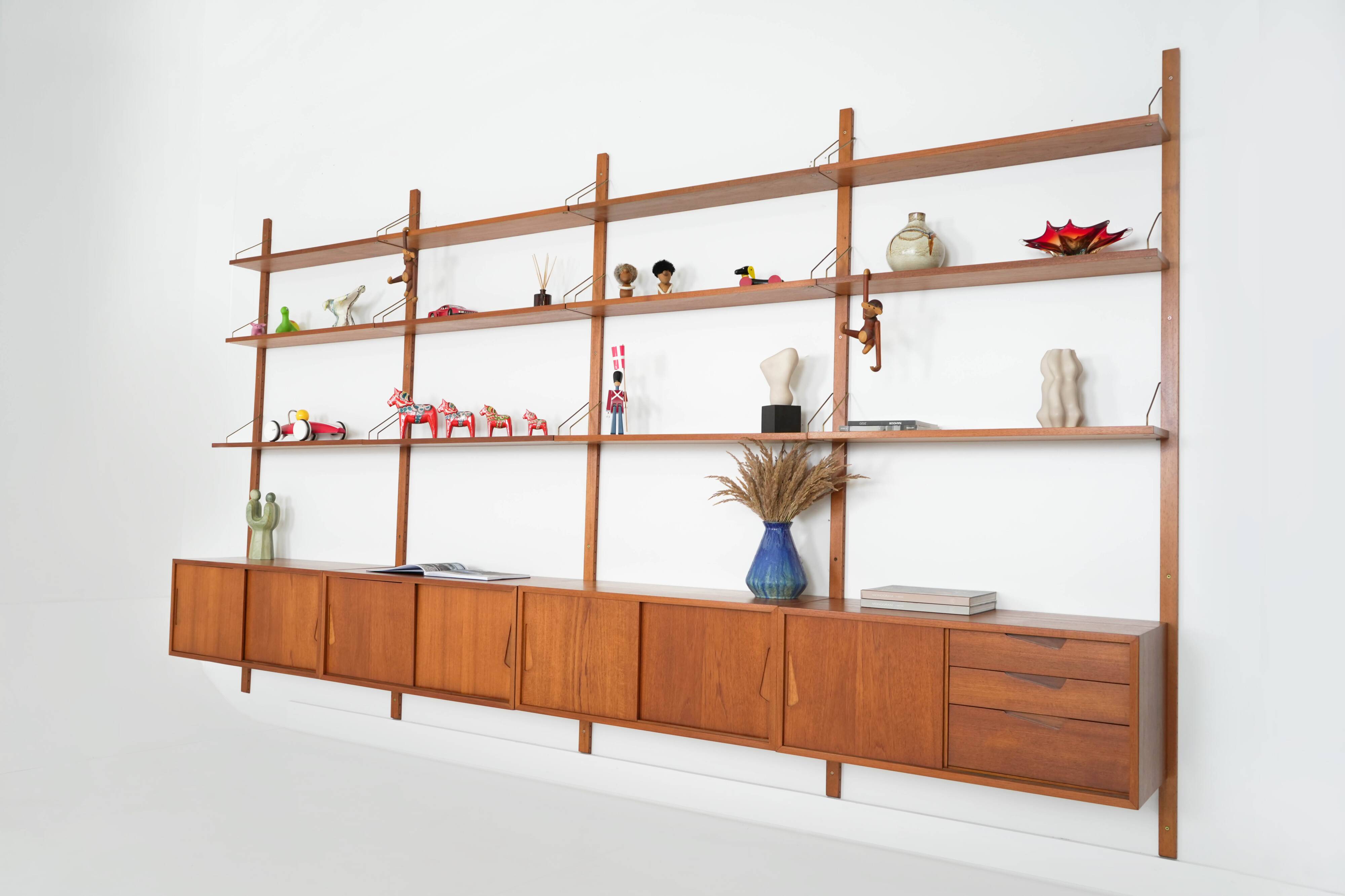 Teak modular shelving by Kjell Riise, Norway, 1960s