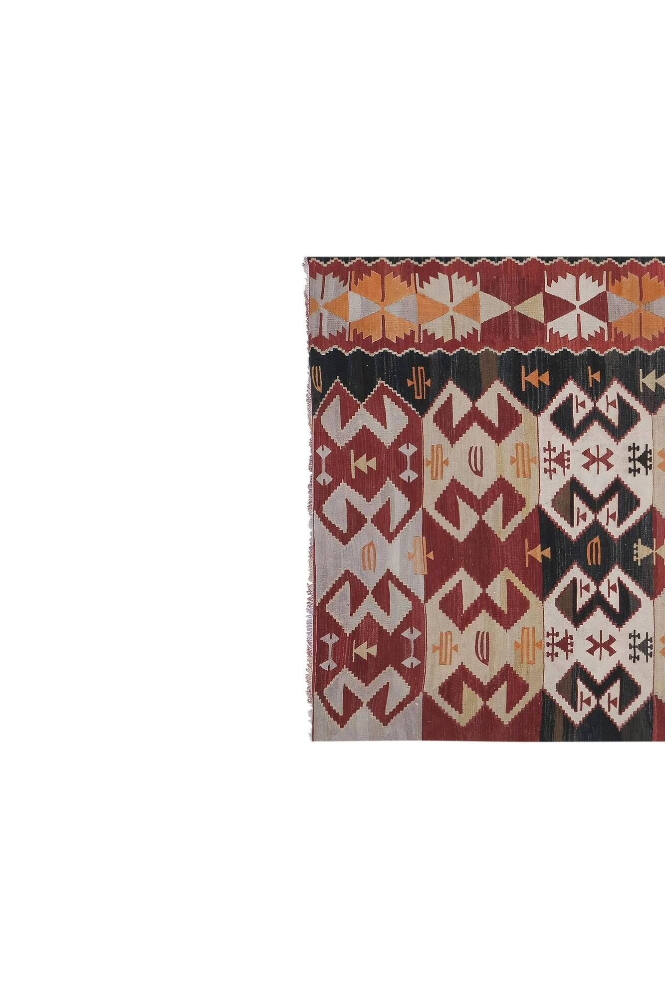 Vintage Turkish hallway rug 140x369 cm