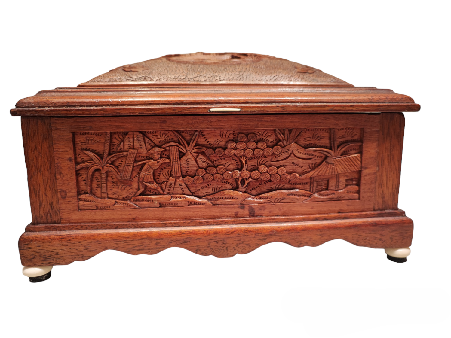 Chinese carved wood box