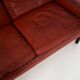 Red leather sofa, Scandinavian design, 1960s, designer: Fredrik Kayser, production: Vatne Møbler