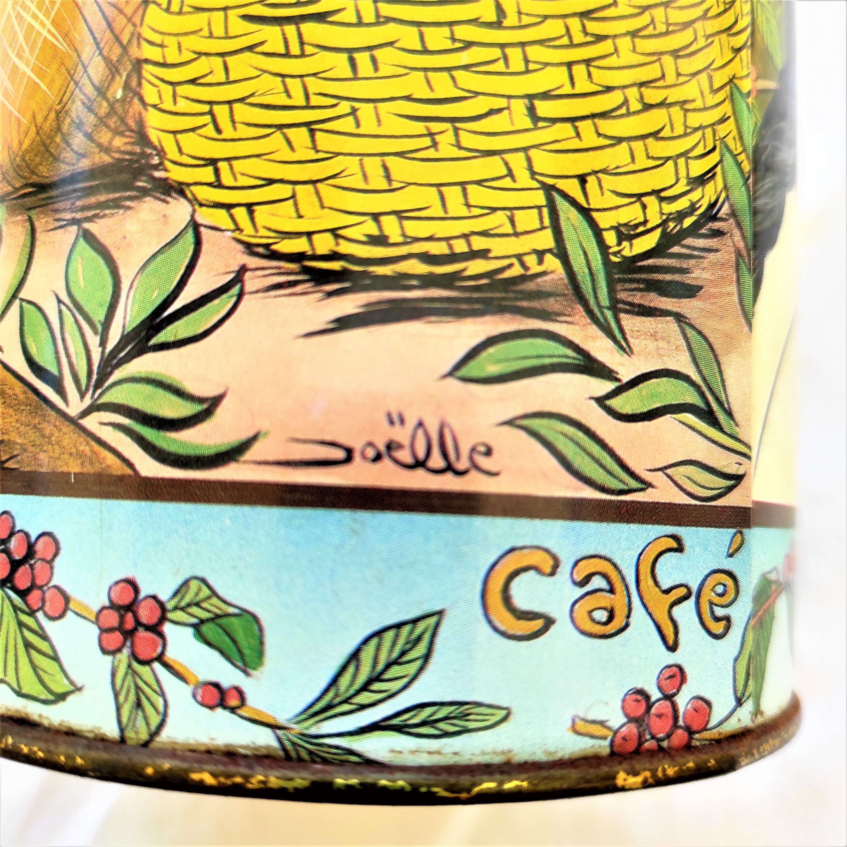 Vintage coffee box signed Joelle