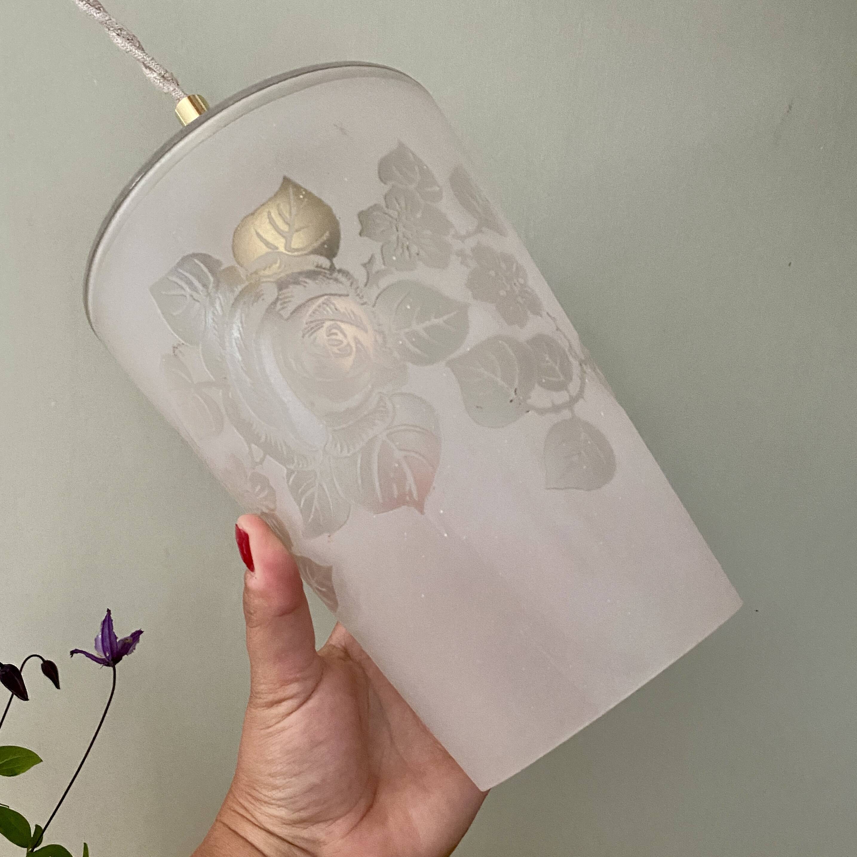 Vintage frosted glass globe pendant light