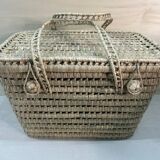 Doum palm leaves rectangular storage trunk 50cm argana model