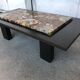 Coffee table with petrified wood top