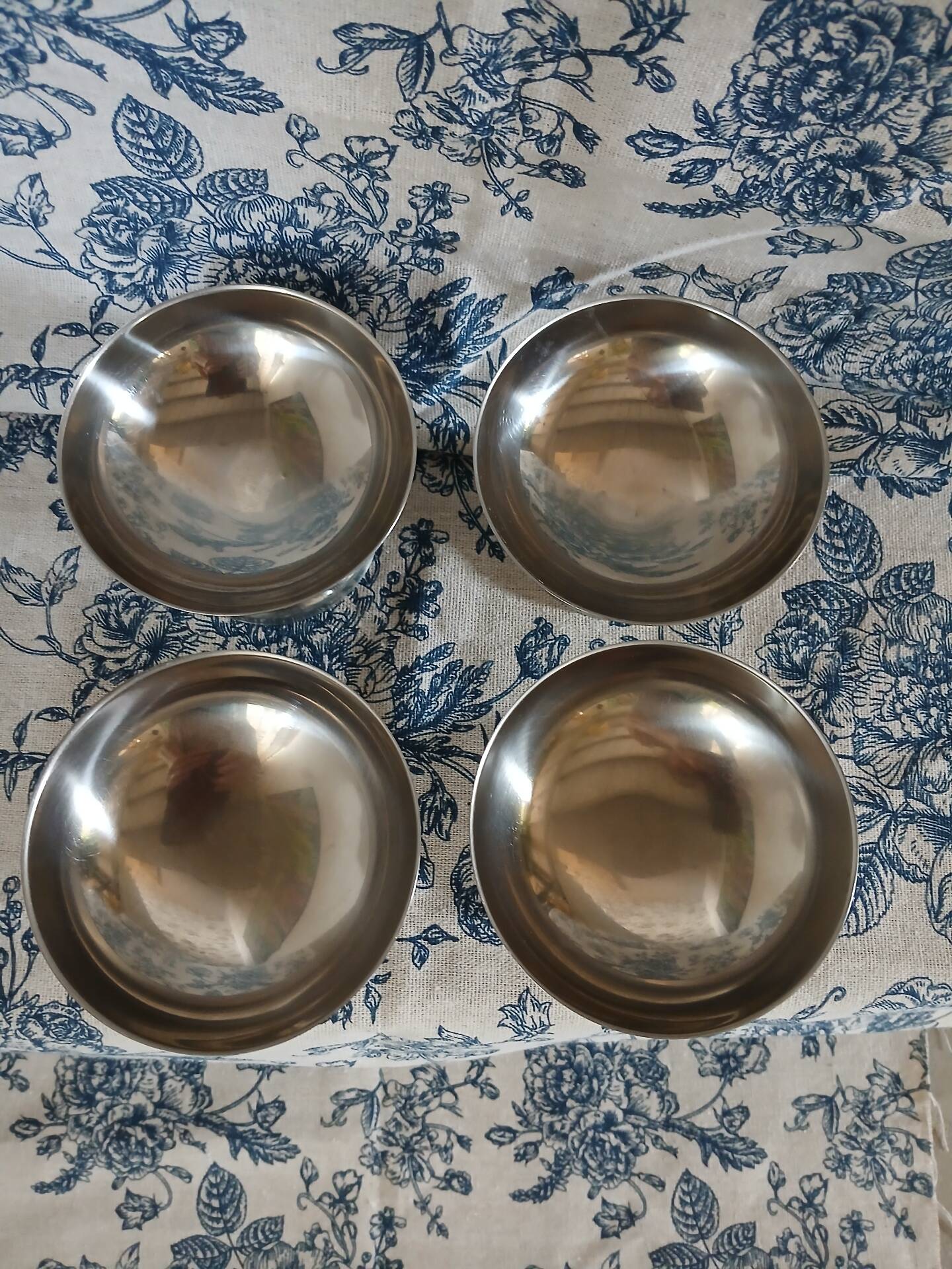 4 antique ice cream bowls