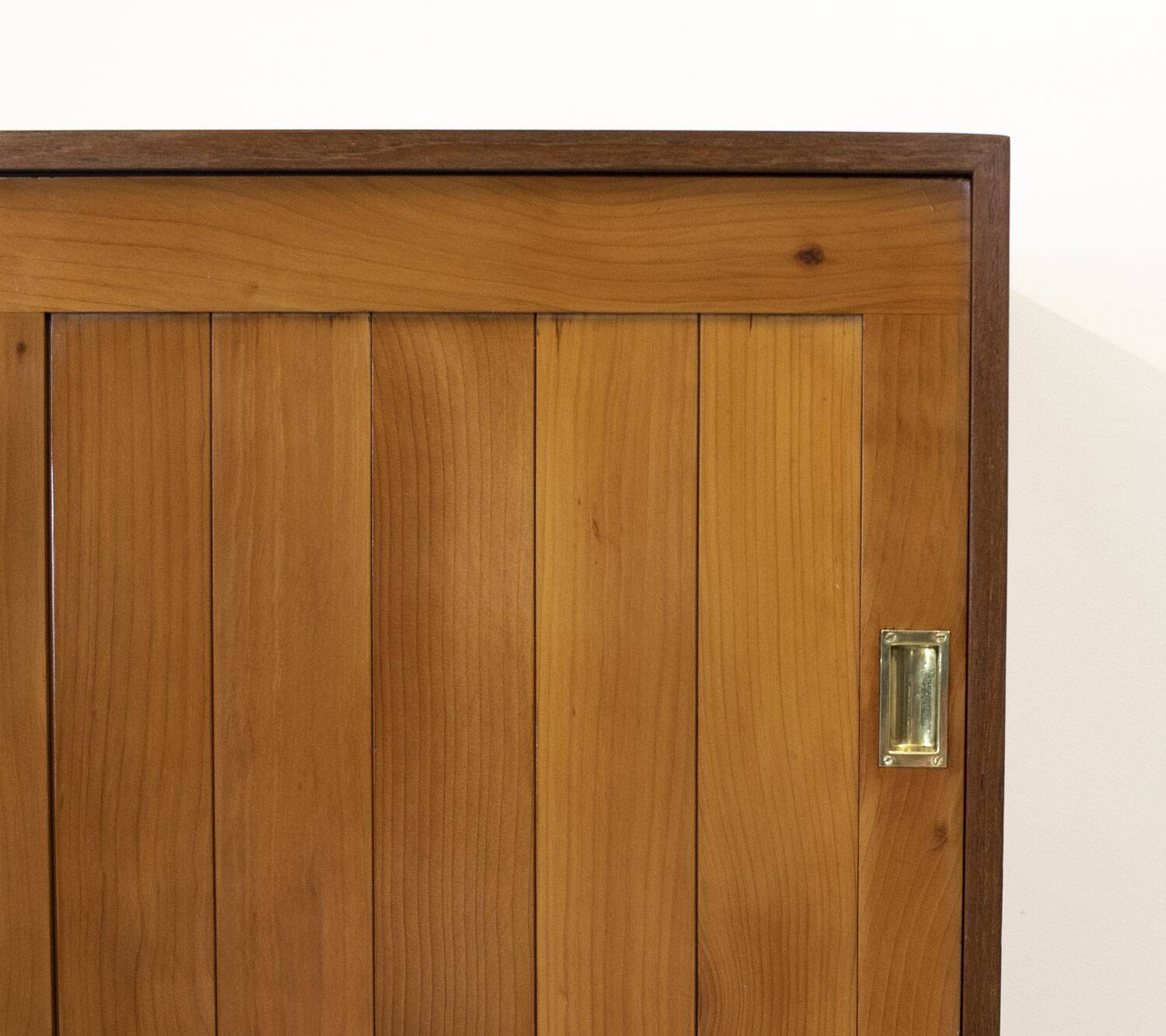 Mid Century Cherry and Teak Linen Cabinet, 1960s