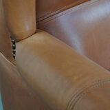 Wingback Chair Made of Cowhide Leather