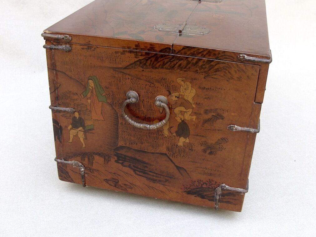 Vintage wood and metal chest