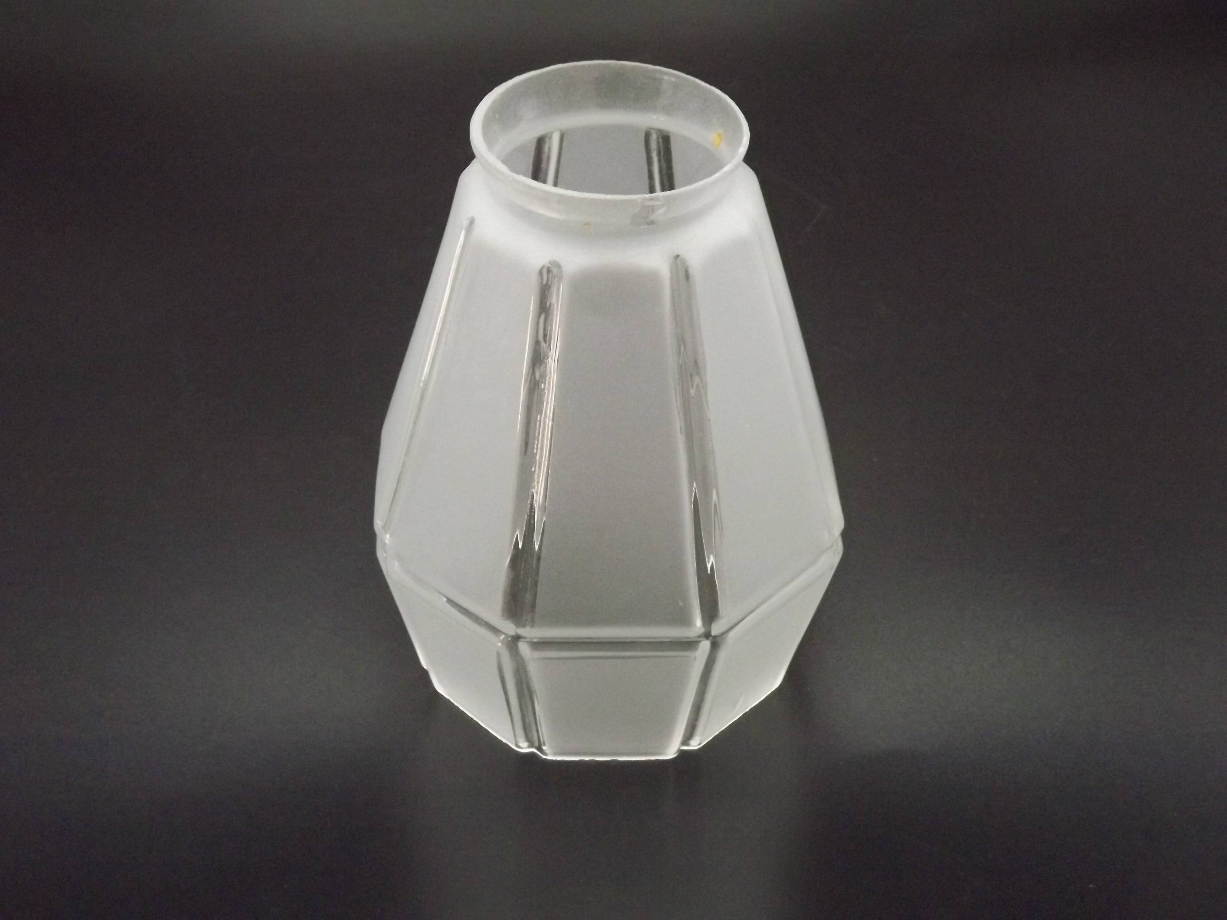 French Vintage Art Deco Replacement Shade With Grooved Abstract Design 0184