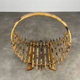 Vintage rattan log basket, 1960s