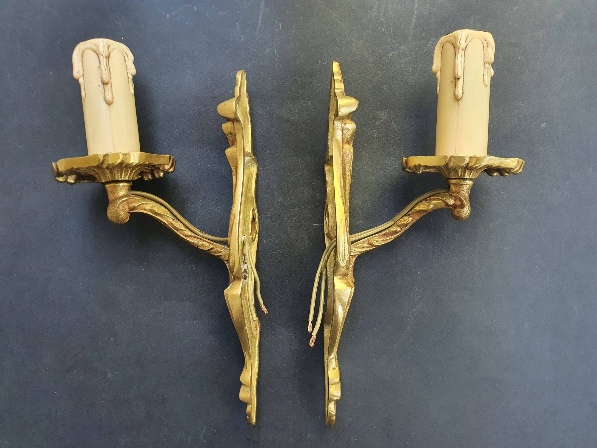 Pair of antique wall candle holders