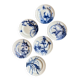 Set of 6 flat ironstone plates - Japanese Model 2 from Longwy