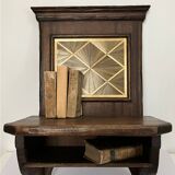 Wall shelf, straw marquetry