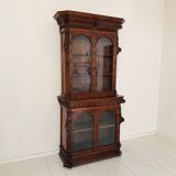 Antique Neo-Renaissance Oak Bookcase with Figural Carvings, 1870
