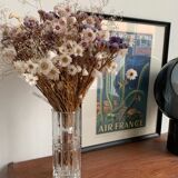 Vase vintage en verre sculpté
