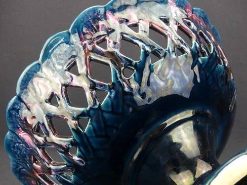 Openwork ceramic fruit bowl from Vallauris