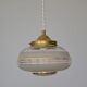 Suspension globe in frosted glass with golden edges