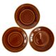 Tea service for Six vintage boch pattern brown, white and green