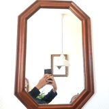 Hexagonal mirror in art deco wood 1950