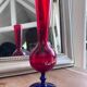 Red and blue blown glass soliflore vase - Murano style - 29 cm